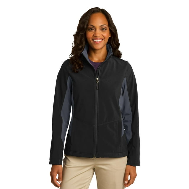 Chaqueta Soft Shell Core Colorblock para mujer de Port Authority®. L318 Autoridad Portuaria L318