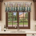 thumbnail image 6 of Spring Flower Curtain Valances for Windows, Kitchen Valance Window Treatments Panel 2 Pack, Farm Bottle Lavender Daisy Retro Wooden Rod Pocket Short Curtains for Bathroom Bedroom 42 x 12 Inch, 6 of 8