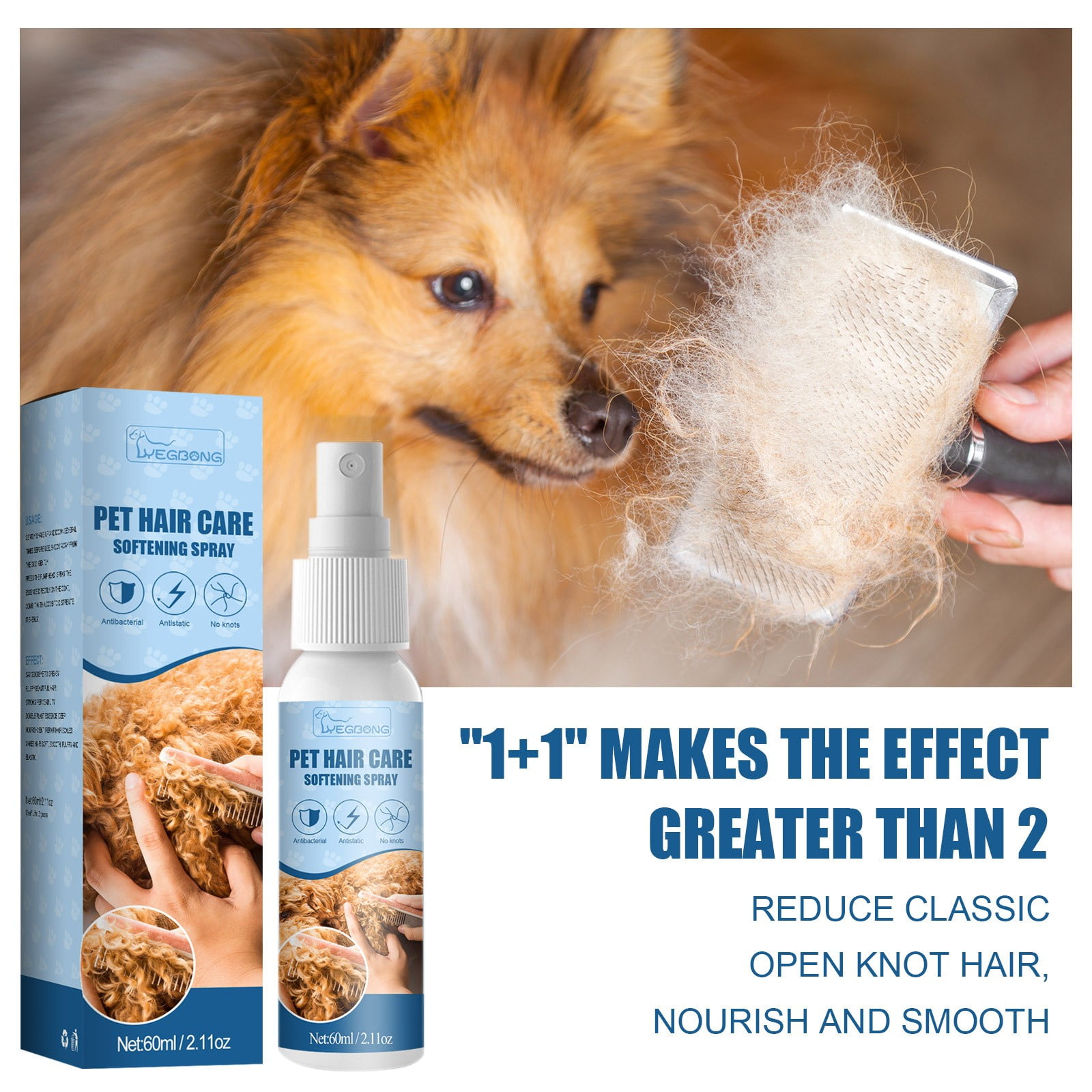 TIMIFIS Dog Pet Supplies 60ml Dog Conditioner Spray Pet Hair Knot Opening Spray Grooming Pet Supplies For Dog Cat Soft Smooth Hair Fall Winter Clearance Walmart