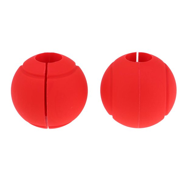 1 par de empuñaduras de bola de agarre de 7,2 cm / 2,8 pulgadas para pesas con mancuernas, levantamiento de pesas, entrenamiento muscular, rojo Soledad Barbell Hand Grip Ball