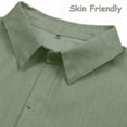 thumbnail image 5 of Thrilos Mens Dress Shirts Long Sleeve Tops Button Up Work Shirts Casual Linen Shirt for Men, 5 of 7
