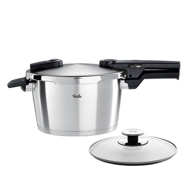 Olla de Presión Fissler Vitaquick Plata con Tapa de Vidrio