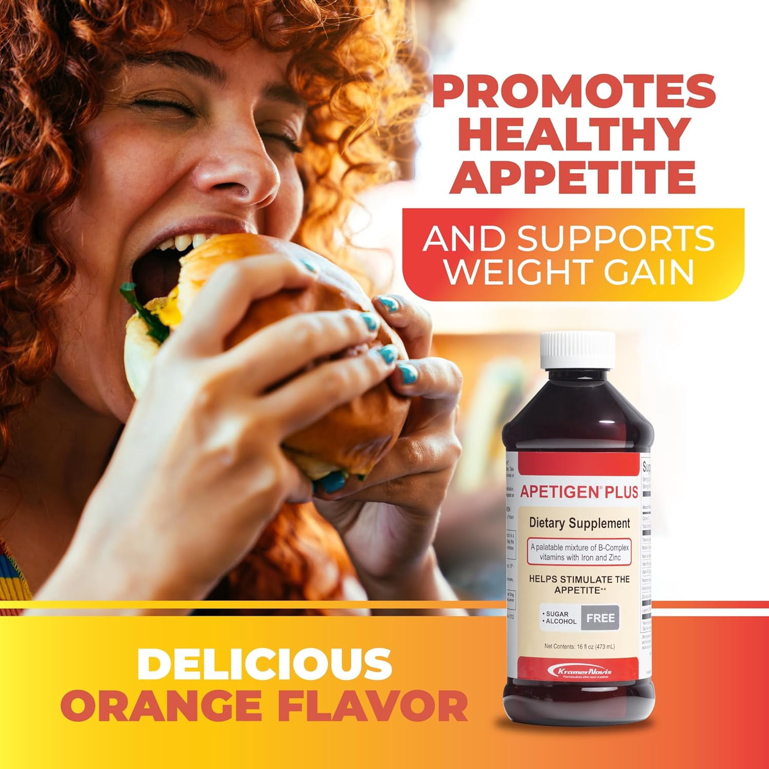 Apetigen-Plus Appetite Booster for Kids and Adults, 16 oz., Orange Flavor