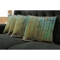 thumbnail image 5 of Ambesonne Vintage Throw Pillow Cover 4 Pack, Rustic Old Wooden Door Look, 16", Brown and Mint, 5 of 5