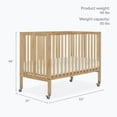 thumbnail image 3 of Dream On Me Quinn Full-Size Folding Crib, Removable Wheels, Modern Nursey, Adjustable Mattress Support, Patent Folding System in Natural, 3 of 9