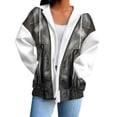 thumbnail image 4 of Breezora Women's Hooded Zip Up Denim Butterfly Print Sweatshirt Loose Fit Long Sleeve Casual Jacket with Pockets, 4 of 6