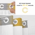 thumbnail image 5 of Yellow Ombre No Hook Shower Curtain Waterproof, Bathroom Curtains with Snap in Liners and See Through Top Window, Grey Modern Art Farmhouse Hotel Style Bathtub Curtains Shower 72"Wx96"L, 5 of 8