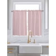 thumbnail image 2 of Kitchen Curtains 54 Inches length, Pink Striped Window Treatment Curtain Drapes, Modern Simple Farmhouse Beige Vintage Thermal Insulated Drapes for Basement Hotel RV, 42"x54", 2 Panels, 2 of 7