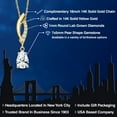 thumbnail image 2 of Gem Stone King 14K Yellow Gold White Created Sapphire and Lab Grown Diamond Pendant Necklace for Women | 1.03 Cttw | Gemstone September Birthstone | Pear Shape 7X5MM | With 18 inch Chain, 2 of 6