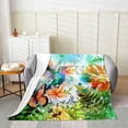 thumbnail image 2 of Colorful Ombre hummingbird Fleece Blanket Teens ,Butterfly Floral bird Blanket,Spring Green Leaves Throw Blanket,Nature Rustic Animal Fuzzy Blanket,Lightweight Twin 60x80, 2 of 5