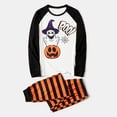 thumbnail image 3 of PatPat Halloween Family Matching Pajamas Set for Men Long Sleeve Ghost Pumpkin Print Top and Orange Black Striped Pants Sleepwear, XXL, 3 of 6