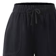 thumbnail image 5 of Duqingm Linen Pants for Girl Lightweight Relaxed Fit Casual Pants for Girls High Waisted Straight Leg (Black,8-9 Years), 5 of 5
