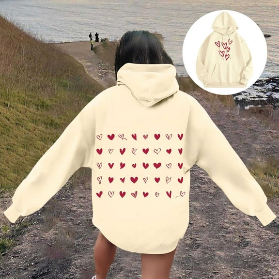 Women's Valentine's Day Top Fashion Print Hoodie
