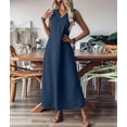 thumbnail image 5 of Summer Dresses for Women Cotton Linen Maxi Dress Casual Sleeveless Solid Long Sundress XL, 5 of 7
