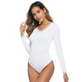 thumbnail image 5 of Purcoar Women's Bodysuit V-Neck Long Sleeves Shapewear Onesies Body Suit, 5 of 7