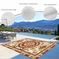 thumbnail image 3 of Burnt Orange Boho Outdoor Rug 6x9 Ft - Reversible Patio Rug Outdoor Camping Rugs, Beige Brown Ethnic Tribe Washable Indoor Outdoor Area Rugs, Non-Slip Outdoor Carpet Runner for Deck/Porch, 3 of 8