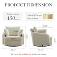 thumbnail image 3 of Tynzuro 40.5'' Oversized Swivel Accent Chair, Corduroy Living Room Chair, Ivory, 3 of 8