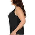 thumbnail image 3 of Fruit of the Loom Women's Comfort Bras Tops (S-6XL), Tank-2 Pack-Black, X-Large, 3 of 5