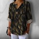 thumbnail image 3 of Camisas informales de lino de manga 3/4 para mujer 2XL 2025, 3 of 3