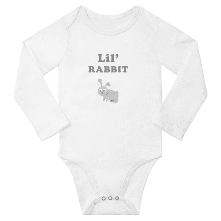 

Cute Baby Long Jumpsuit Lil Rabbit Animal Funny Baby Clothes (White 3-6 Months)