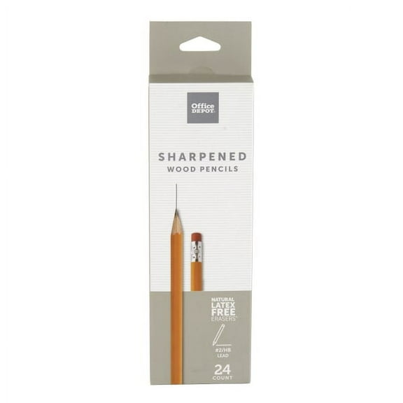 Office Depot® Brand Presharpened Wood Pencils, #2 Medium Soft Lead, Yellow, Pack Of 24 Pencils