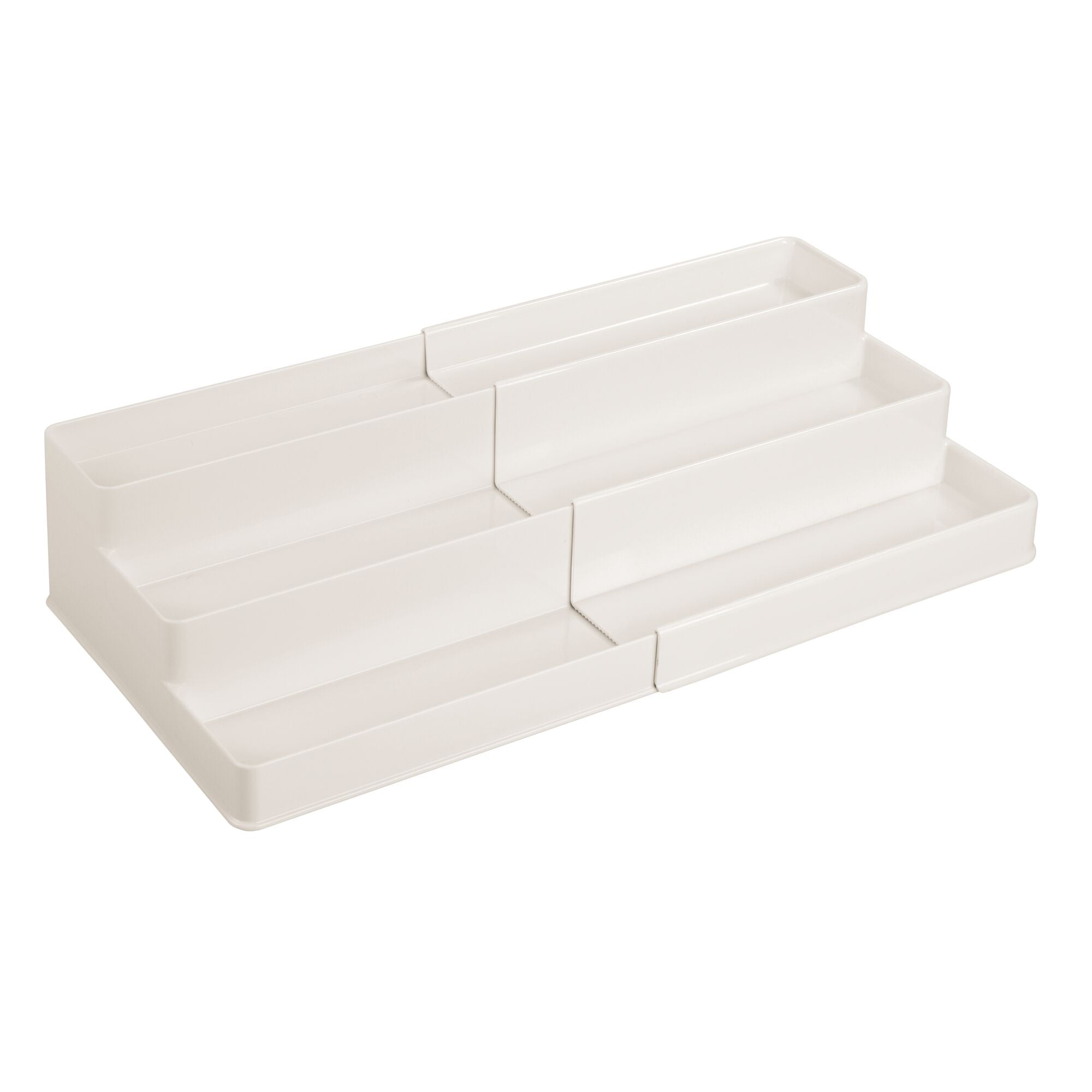 mDesign Large Adjustable, Expandable Plastic Vitamin Rack Storage Organizer  Tray for Bathroom Vanity, Countertop, Cabinet - 3 Step Shelves - Holds