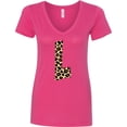 thumbnail image 3 of Inktastic Leopard Print Letter L Women's V-Neck T-Shirt, 3 of 5