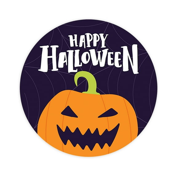 Koyal Wholesale Happy Halloween Stickers 2 Inch Round 120 Bulk Pk Smiling Pumpkin Fe Labels For Halloween Party Favors