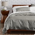 thumbnail image 1 of Bare Home Organic Cotton Duvet Cover Set, 300 Thread Count, Percale Weave, Twin/Twin XL, Light Gray, 1 of 5