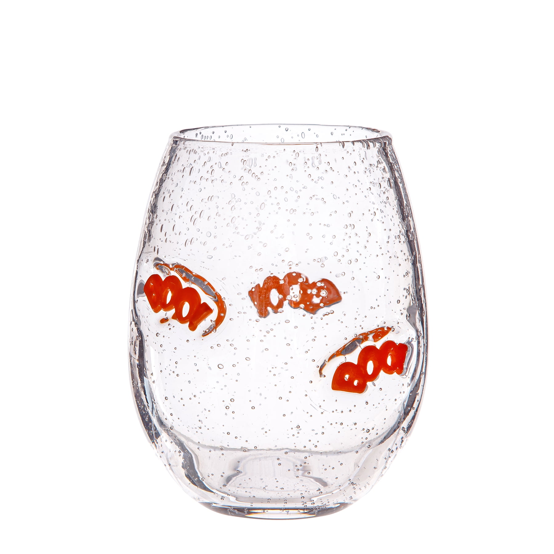 Way to Celebrate Halloween Boo Charm Bubble Stemless Wine Glass