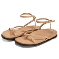 thumbnail image 4 of Sandalias Coutgo para mujer con tiras planas, cómodas, color canela, 4 of 6
