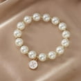 thumbnail image 2 of 2025 Initial Pearl Bracelet Flower Girl Bracelet Proposal Gifts for Girls, Gold Pearl Bracelets with Letter A-Z Personalized Name Jewelry Birthday Christmas Wedding Party Gift for Her, 2 of 4