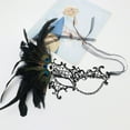 thumbnail image 2 of Xfvqtps Mardi Gras Mask for Women Masquerade Masks Half Face Feather Rhinestone Hollow out Carnival Mask for Makeup Performance Ball Party Black, 2 of 5