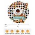 thumbnail image 6 of 15 Inch Round Placemats Set of 6, Thanksgiving Non Slip Heat Insulation PP Table Mats, Maple Leaf Pumpkin Black White Plaid Washable Place Mats for Kitchen Dining Party Table Decor, 6 of 7