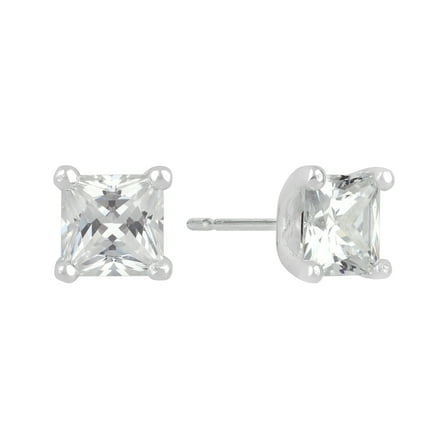 Brilliance Fine Jewelry Women's Simulated Diamond Stud Earrings in Sterling Silver