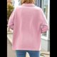 thumbnail image 5 of Sudadera Tipo Túnica de Larga Holgada para Mujer, Cuello Abotonado, Color Liso, para Invierno Rosa XL, 5 of 9
