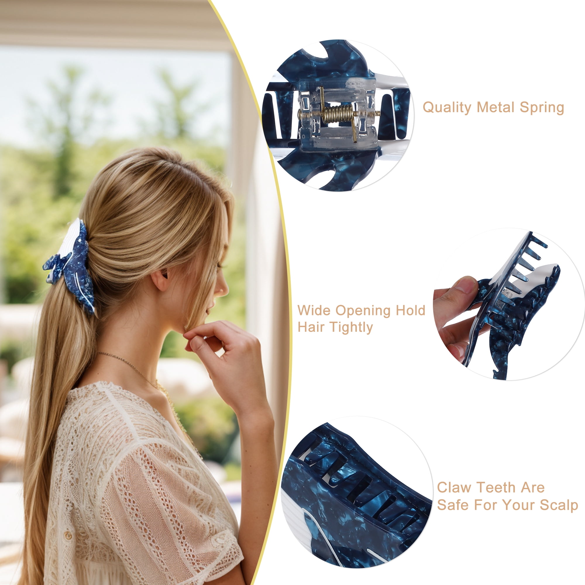 Unique Bargains Shark Claw Clip, Acetate Hair Clips, Whale Hair Claw, Funny Claw Clips