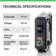 thumbnail image 2 of Interruptor termomagnético FalconSupply HOM120 de 20 A, 120 V, unipolar, 2 of 8