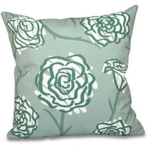 Simply Daisy 16" x 16" Spring Floral 2 Floral Outdoor Pillow, Green