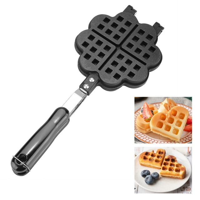 Heart Shape Kitchen Gas Non Stick Waffle Maker Pan Baking Tool