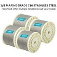 thumbnail image 5 of TECSPACE 500Ft Stainless Steel Wire Rope, 1/8” T316 Stainless Steel Wire Cable, 7 x 7 Strands Construction, 2100lbs Breaking Strength Cable for Railing Decking, Guard Net, Garden Fence, 5 of 7