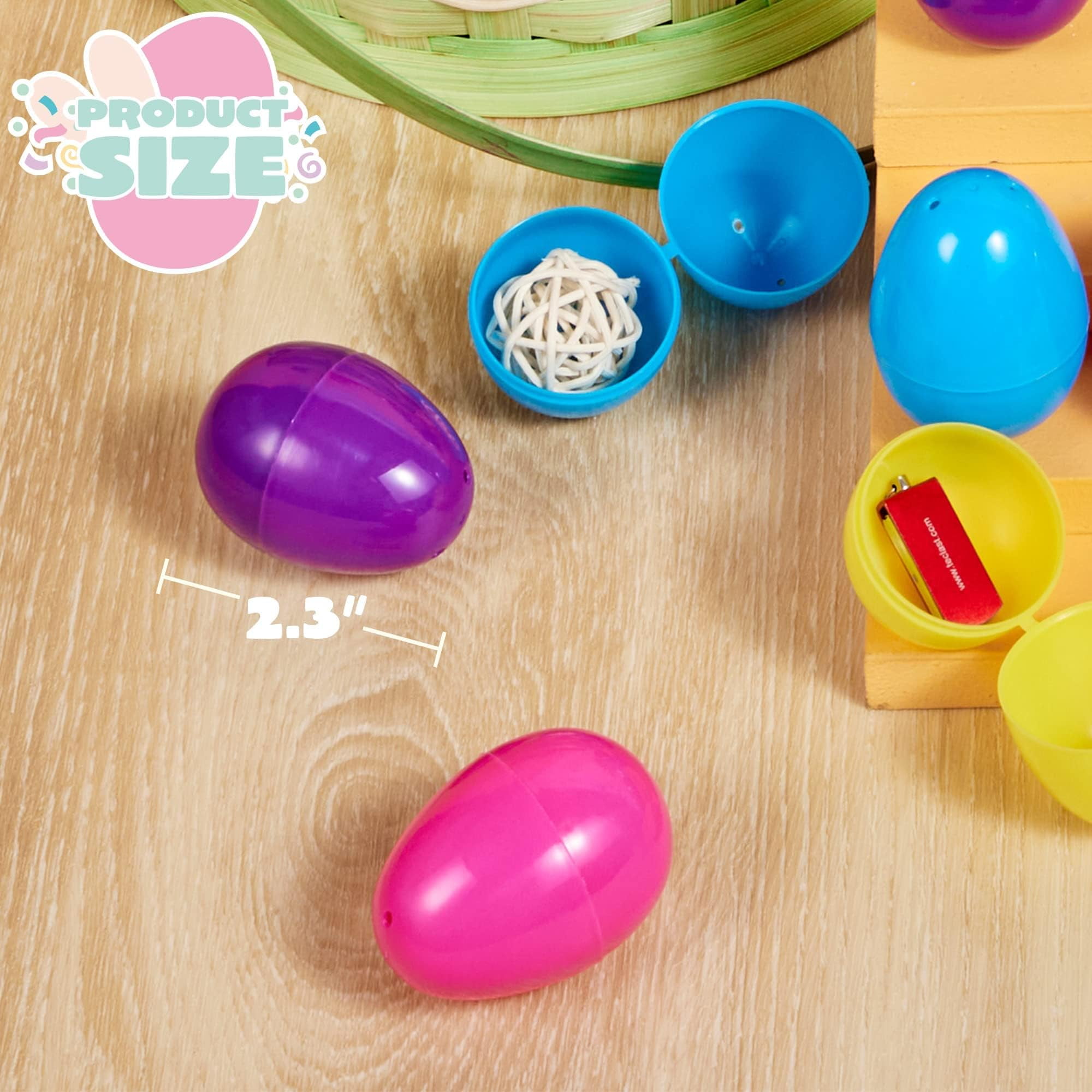 Joyfy 2000 PCS 2.3" Easter Eggs, Empty Plastic Easter Eggs Bulk, Fillable Colorful Bright Eggshell for Easter Hunts, Filling Treats, Basket Stuffers, Classroom Prize Supplies,Party Favors