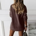 thumbnail image 6 of Women's Fashion Casual Solid Color Sweater Set Head V Neck Warm Long-sleeved Sweater for Fall Winter Layering and Comfort,Coffee,5XL, 6 of 7