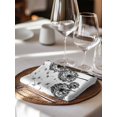 thumbnail image 6 of Dandelion Cloth Napkins Set of 6 Reusable Dinner Napkins, Black White Modern Country Rustic Plants Cocktail Napkin Washable Table Napkins for Wedding/Holiday Party/Baby Shower 20"x20", 6 of 7