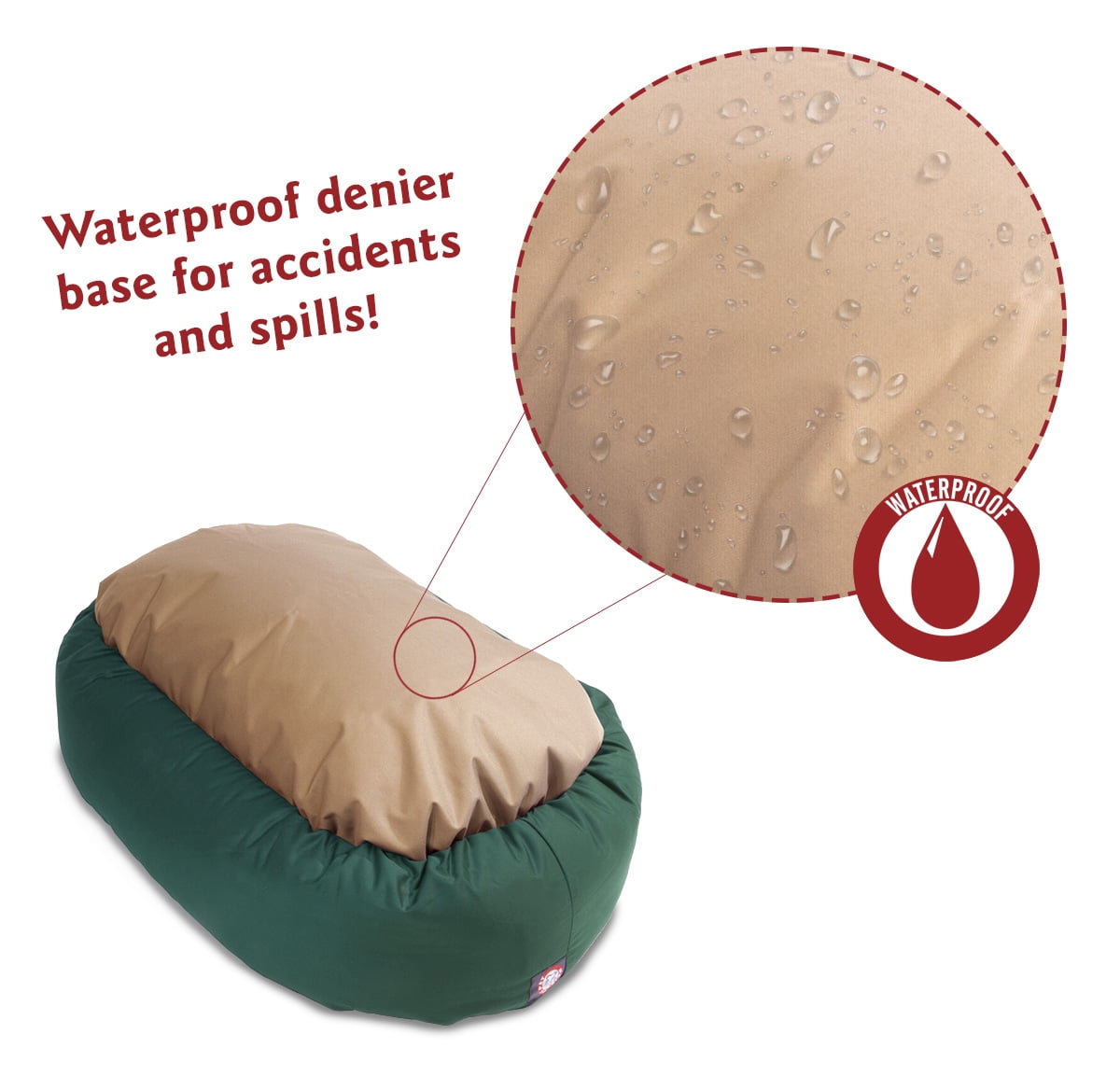 Majestic Pet Poly/Cotton Bagel Pet Bed for Dogs, Calming Dog Bed Washable, Medium, Green