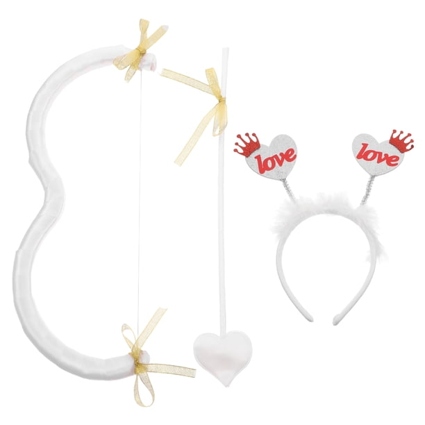 KAKOWELY 1 juego de diadema de Cupido para fiesta de San Valentín, arco y flecha de Cupido, diadema de corazón de Cupido para cosplay y decoraciones, accesorios únicos para juegos de rol