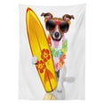 thumbnail image 3 of Ambesonne Ride the Wave Tablecloth Rectangular Table Cover, Surf Dog Glasses, 52"x70", Multicolor, 3 of 4