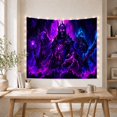 thumbnail image 5 of Menacing Skeletal Figures with Figure Towering Skeleton Wearing, Spooky Gothic for Gothic Decor Fans, Dark Art Decor, Halloween Gift, Tapestry Wall Hanging for Bedroom and Dorm, 5 of 7