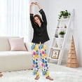 thumbnail image 6 of Dailycode Women's Pajama Pants Wide Leg Lounge Pj Bottoms With Pockets Abstract Paint Spots, 6 of 7