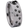thumbnail image 3 of Yin Yang Cat Lover Tungsten Carbide Ring, 3 of 9